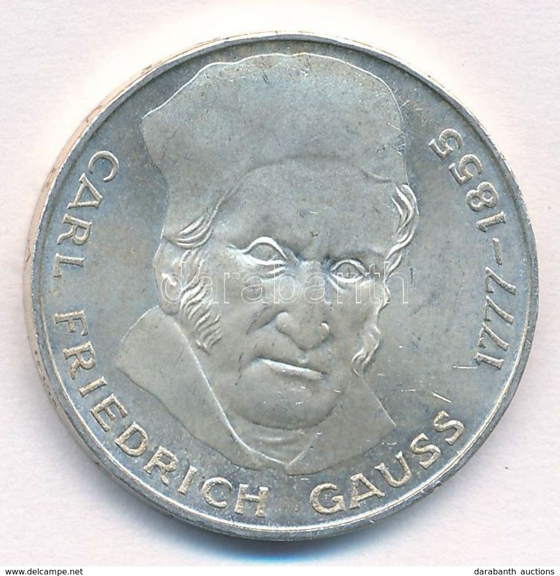 NSZK 1977J 5M Ag 'Carl Friedrich Gauss Születésének 200. évfordulója' T:1-  FRG 1977J 5 Mark Ag '200th Anniversary - Bir - Non Classificati