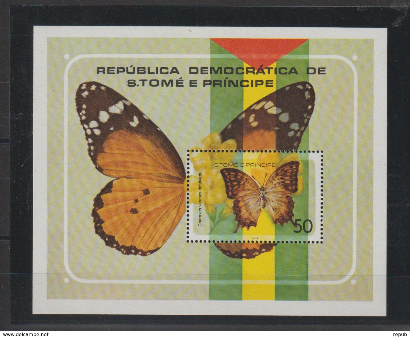 Sao Tomé 1979 Papillons BF 9 ** MNH - Papillons