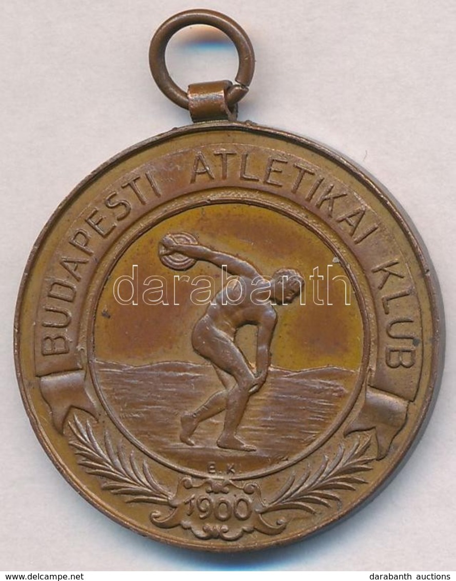 Ernszt Kálmán 1900. 'Budapesti Atlétikai Klub' Br Díjérem Füllel (30mm) T:1 - Non Classificati