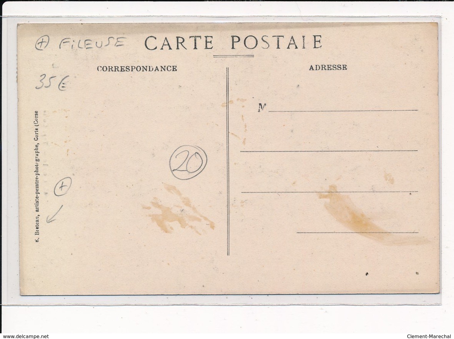 CORTE : Type Corse, Fileuse, E. Breteau - Tres Bon Etat - Corte