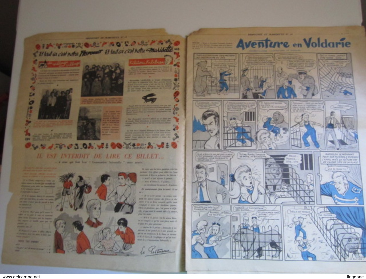 Magazine Hebdomadaire FRIPOUNET ET MARISETTE 1957 - N° 18 (En L'état) - Fripounet