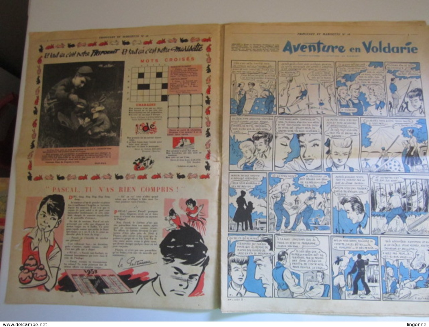 Magazine Hebdomadaire FRIPOUNET ET MARISETTE 1957 - N° 16 (En L'état) - Fripounet