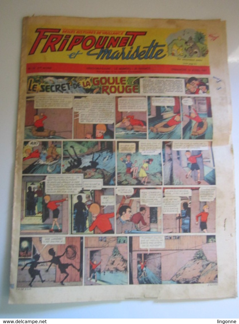 Magazine Hebdomadaire FRIPOUNET ET MARISETTE 1957 - N° 15 (En L'état) - Fripounet