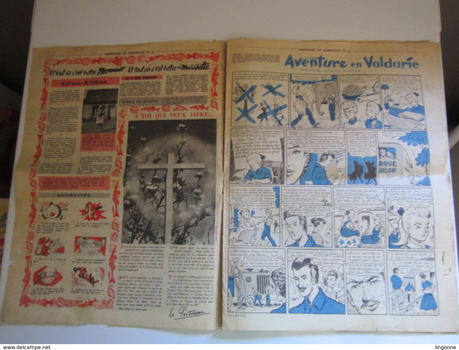 Magazine Hebdomadaire FRIPOUNET ET MARISETTE 1957 - N° 15 (En L'état) - Fripounet