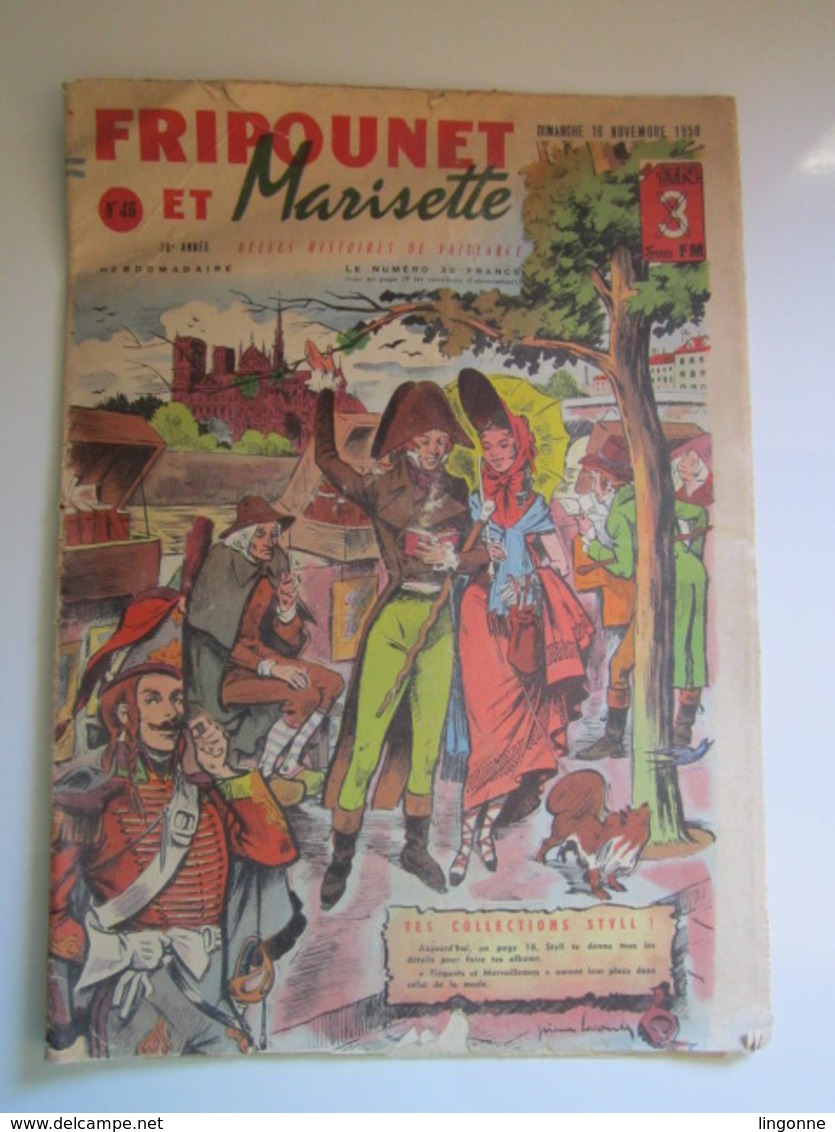 Magazine Hebdomadaire FRIPOUNET ET MARISETTE 1958 - N° 46 (En L'état) - Fripounet