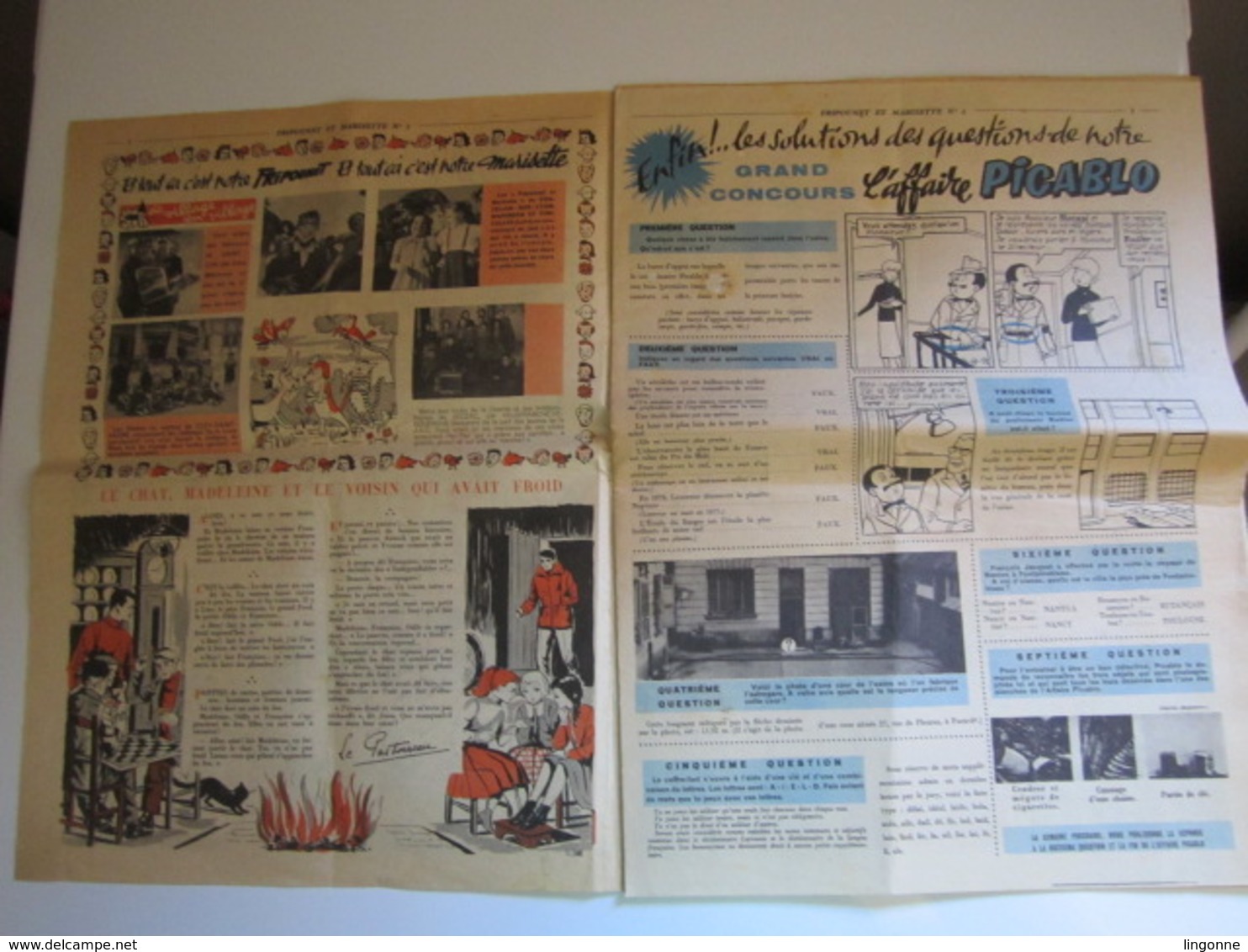 Magazine Hebdomadaire FRIPOUNET ET MARISETTE 1957 - N° 5 (En L'état) - Fripounet