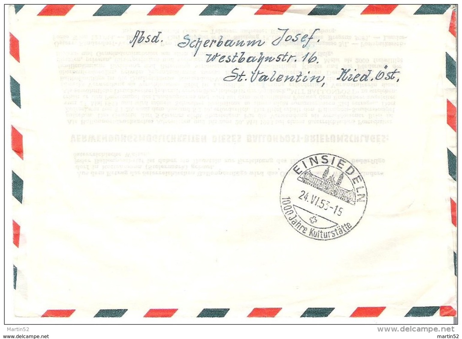 Austria 1953: R-Ballon-GS "PARACELSUS" Mit Mi 976+977+979 O LINZ 23.6.53 Nach Einsiedeln (Mi 22.00 Für Marke O Plus GS) - Medizin