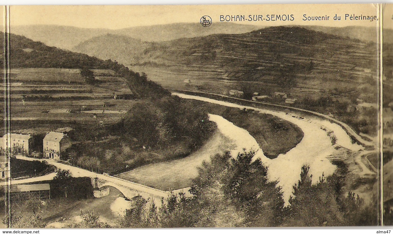 Bohan-sur-Semois - Panorama Très étendu En 4 Cartes Reliées 4 SCAN - Pas Circulé -  Nels Ed. E.J. Bohan - SUPER Et RARE - Vresse-sur-Semois