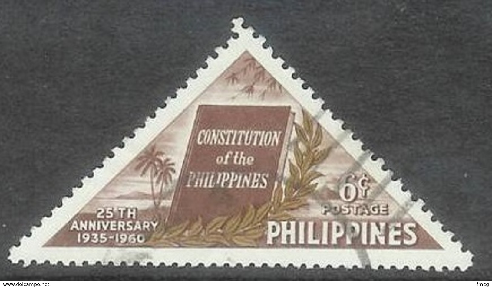 1960 Constitution, 6 Cents, Used - Filippine