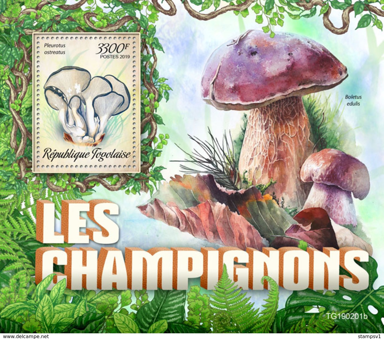 Togo.  2019 Mushrooms. (0201b)  OFFICIAL ISSUE - Funghi