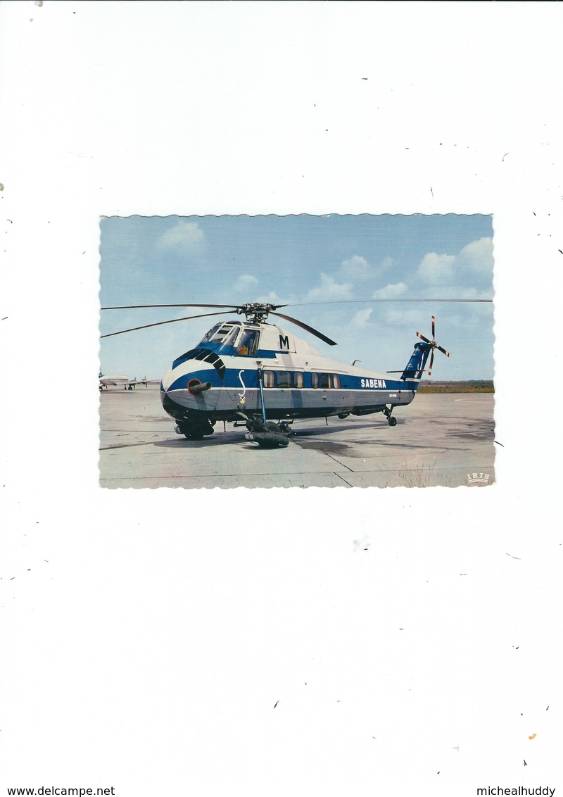 1970sPOSTCARD   SIRORSKY HELECOPTER   SABENA AIRWAYS LIVERY - Helicopters