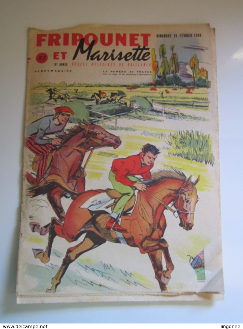 Magazine Hebdomadaire FRIPOUNET ET MARISETTE 1958 - N° 7 (En L'état) - Fripounet