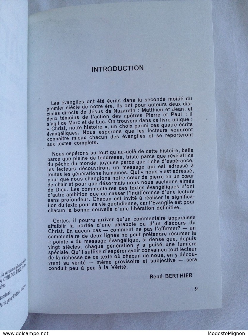 Bible Notre Histoire : Ancien Testament et Christ Notre Histoire : Nouveau Testament de René Berthier