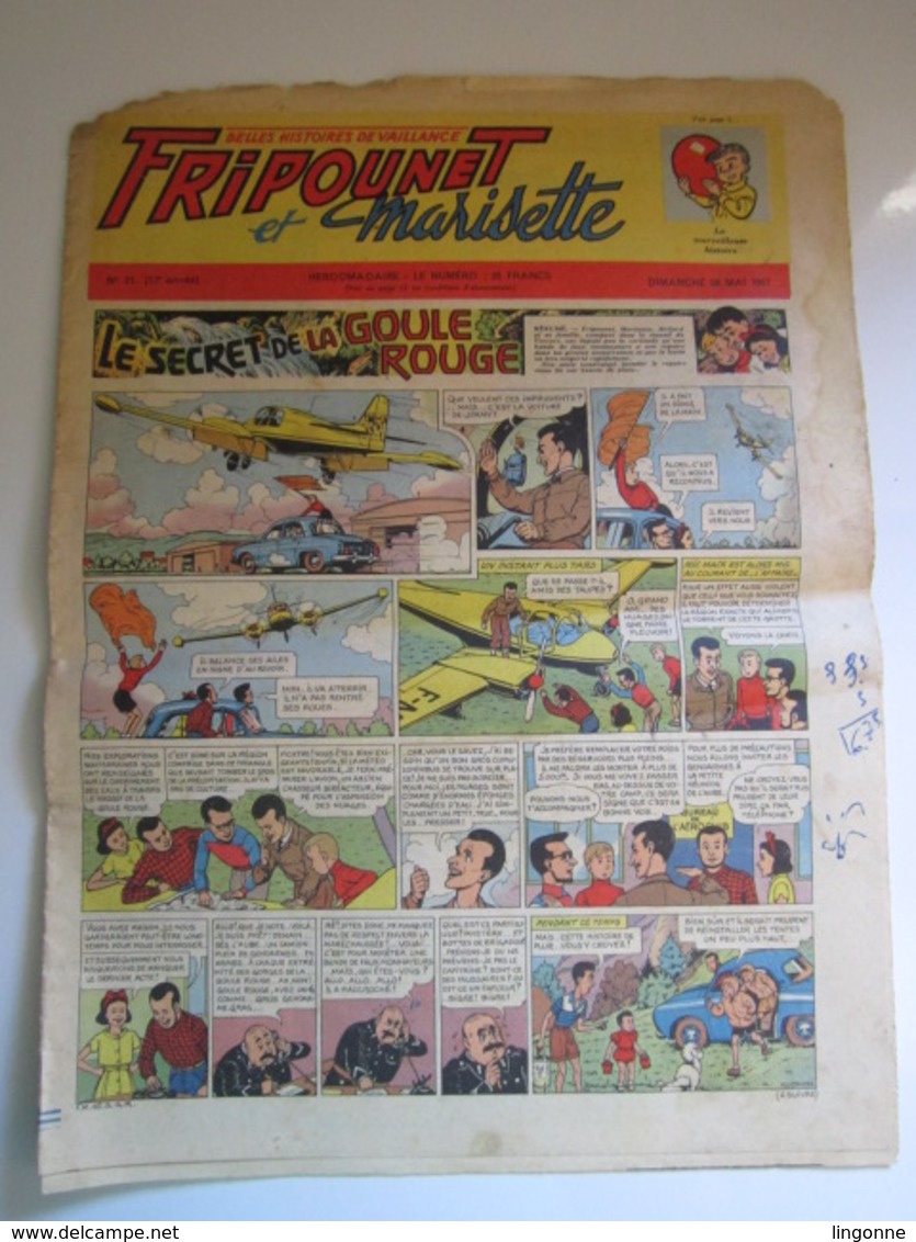 Magazine Hebdomadaire FRIPOUNET ET MARISETTE 1957 - N° 21 (En L'état) - Fripounet
