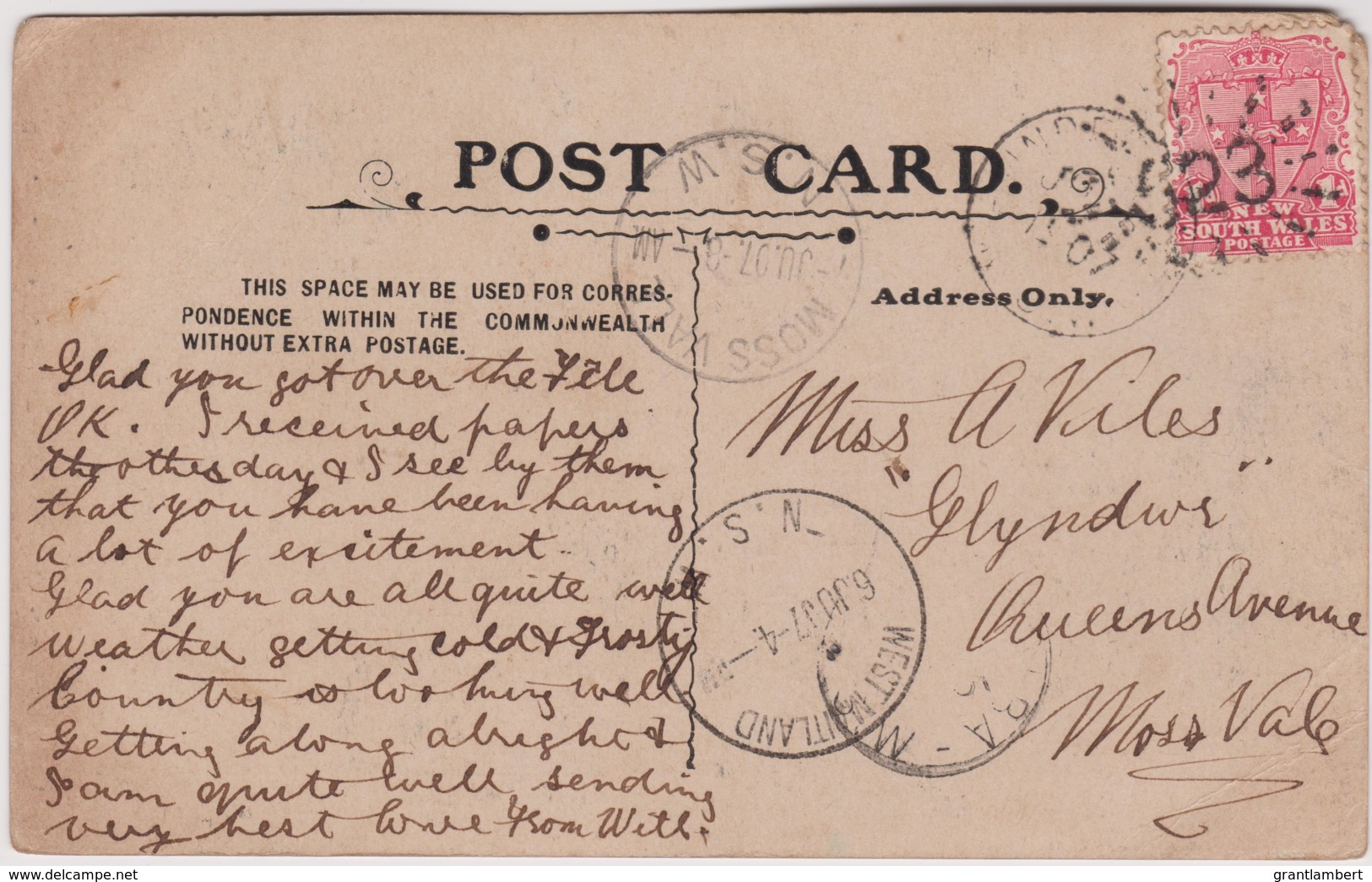 Hugh Rock On Bulladeah Alum Mt., NSW - Vintage PC Posted 1907 With Stamp - Other & Unclassified