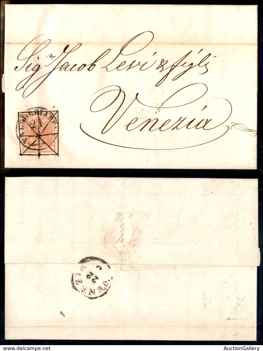 Antichi Stati Italiani - Lombardo Veneto - Valdobbiadene (P.ti 4) - 15 Cent (20) Su Lettera Per Venezia Del 21.8.57 - Gr - Andere & Zonder Classificatie