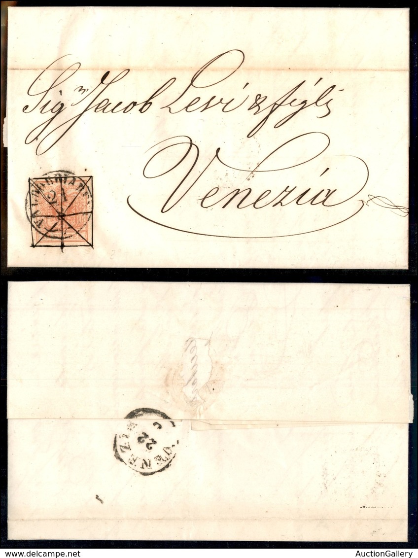Antichi Stati Italiani - Lombardo Veneto - Valdobbiadene (P.ti 4) - 15 Cent (20) Su Lettera Per Venezia Del 21.8.57 - Gr - Sonstige & Ohne Zuordnung