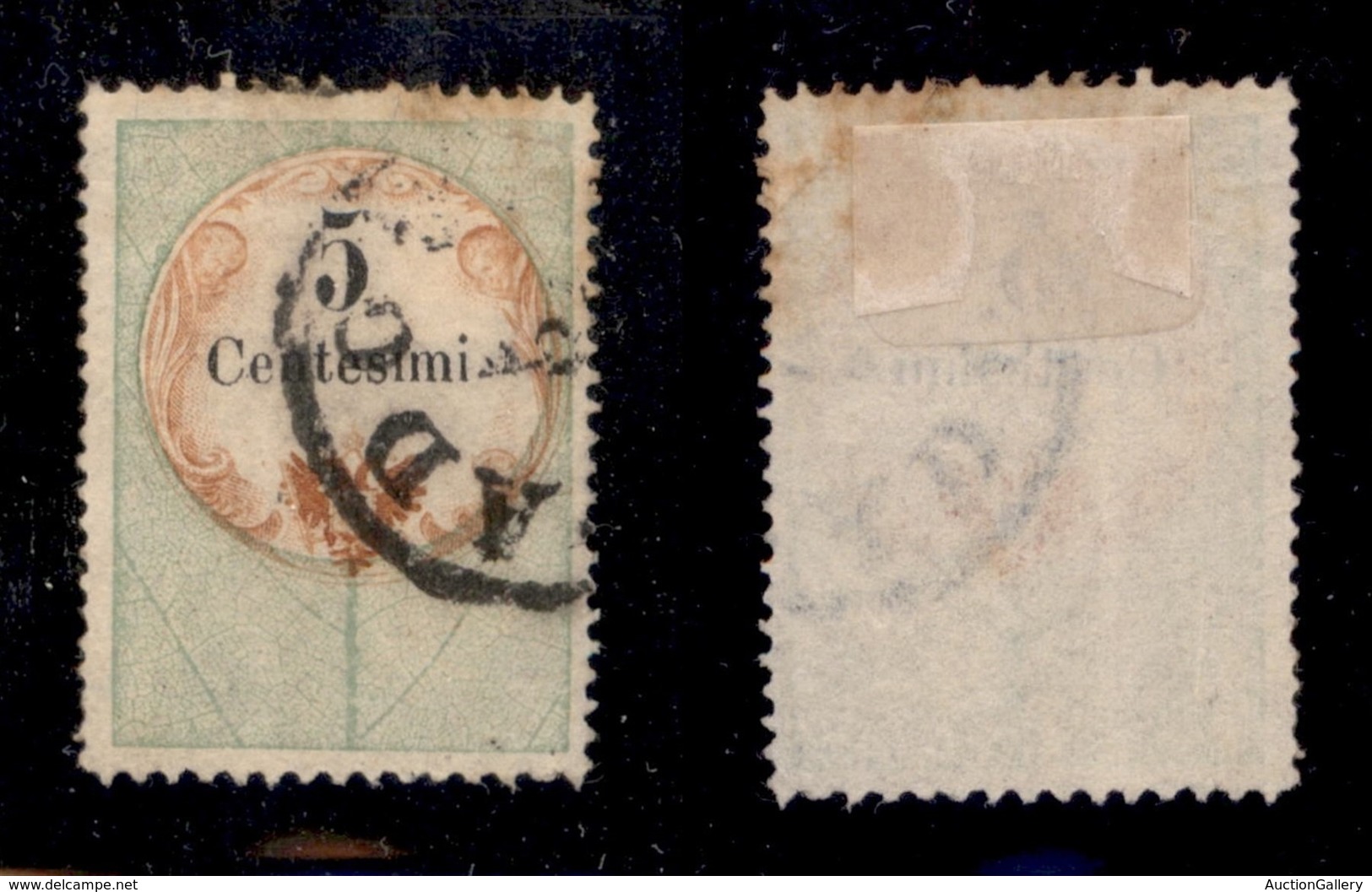 Antichi Stati Italiani - Lombardo Veneto - 1854 - Marche Da Bollo - 5 Cent (1) Usato A Padova - Cert. AG (1850) - Autres & Non Classés