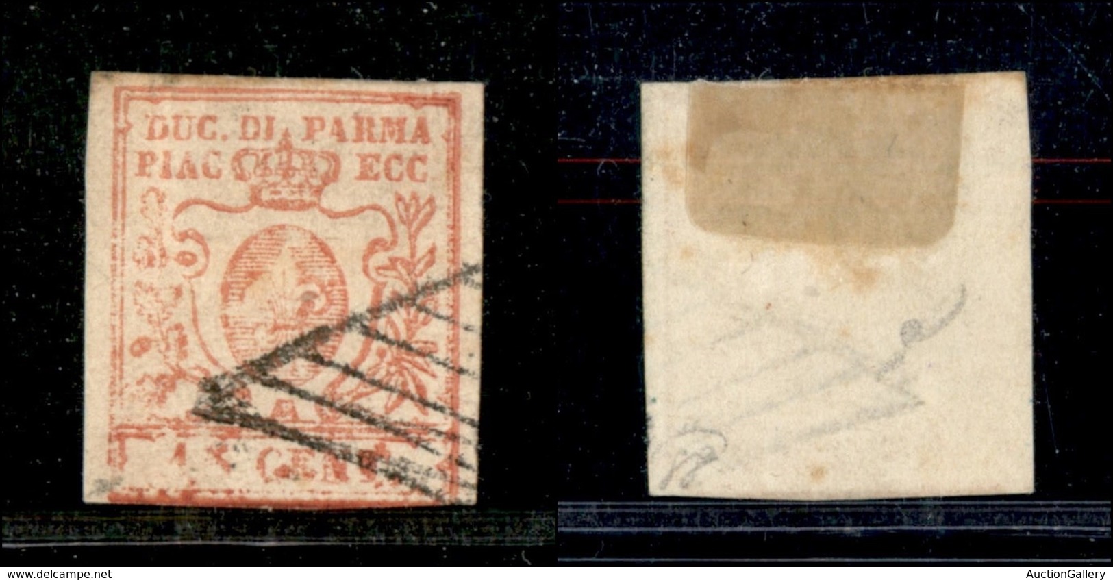 Antichi Stati Italiani - Parma - 1859 - 15 Cent (9) Poco Inchiostrato Con Molte Falle Di Stampa - Cornice Intaccata In B - Altri & Non Classificati