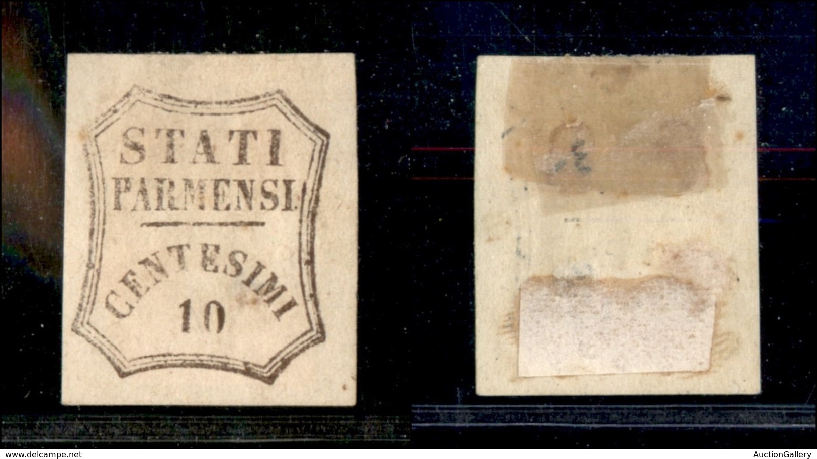 Antichi Stati Italiani - Parma - 1859 - 10 Cent (14) - Gomma Originale (con Forte Linguella) - Piccolo Assottigliamento  - Altri & Non Classificati