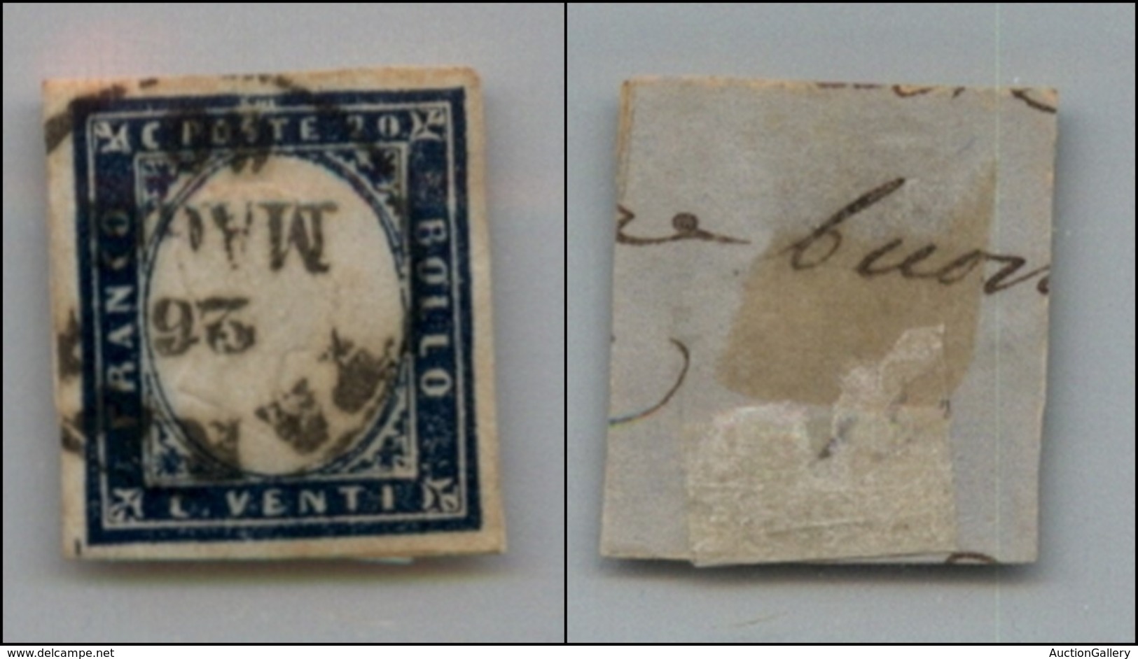 Antichi Stati Italiani - Parma - Parma 26.5.60 - 20 Cent (15C - Sardegna) Su Frammento - Altri & Non Classificati