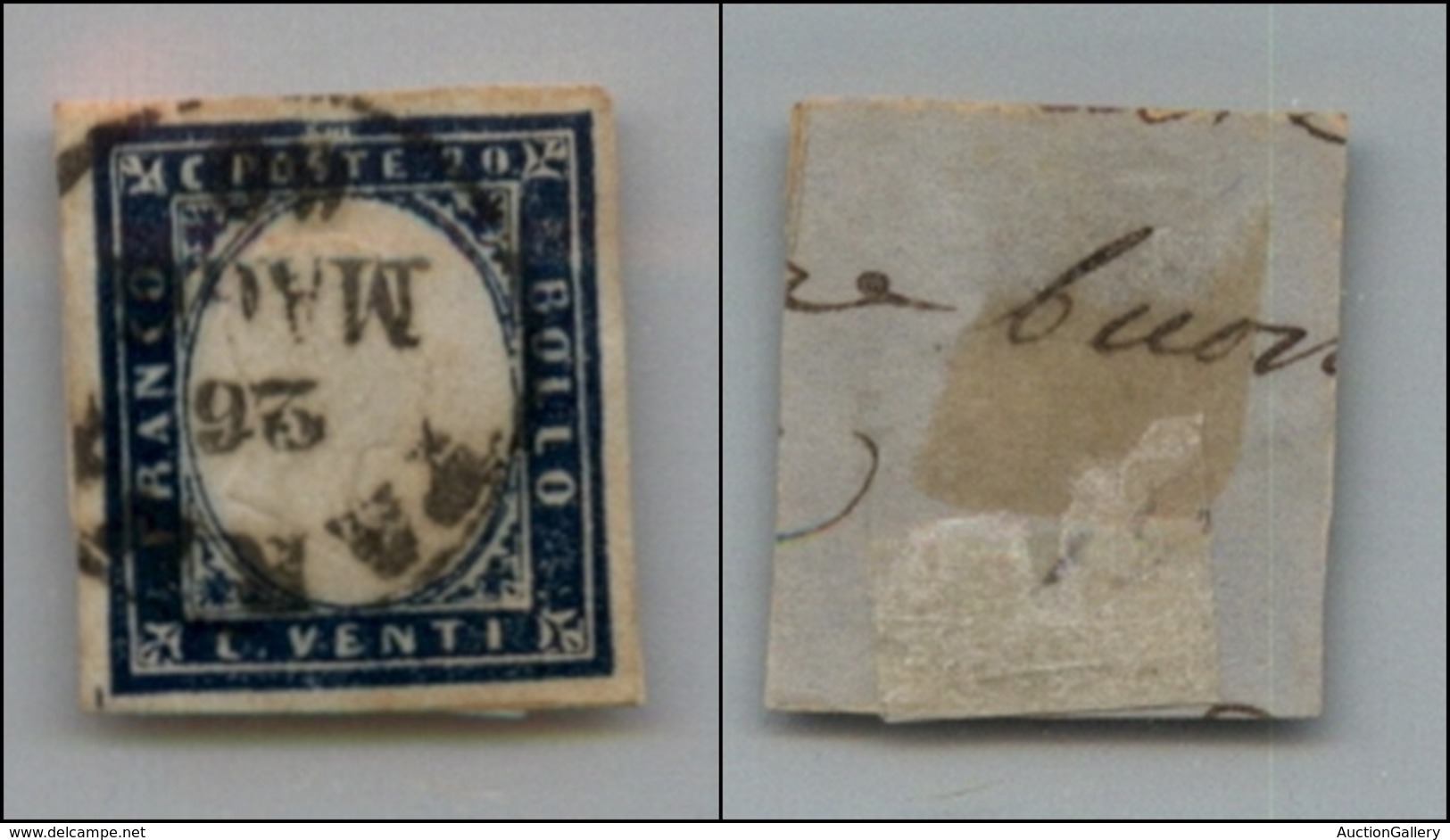 Antichi Stati Italiani - Parma - Parma 26.5.60 - 20 Cent (15C - Sardegna) Su Frammento - Other & Unclassified