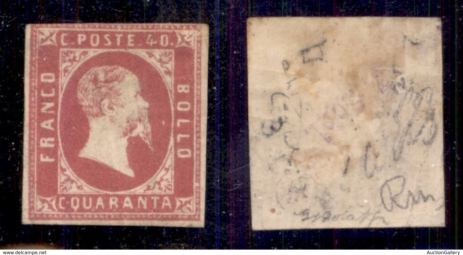 Antichi Stati Italiani - Sardegna - 1851 - 40 Cent (3) Appena Corto In Alto A Sinistra - Gomma Originale - Ottimo Aspett - Altri & Non Classificati