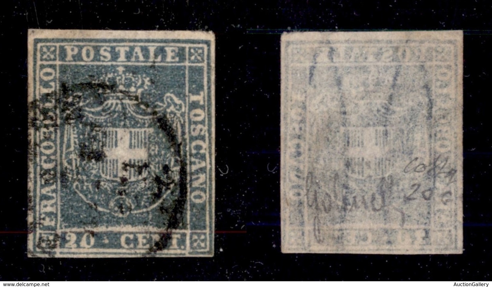Antichi Stati Italiani - Toscana - 1860 - 20 Cent (20c) - Usato - Colla (550) - Other & Unclassified