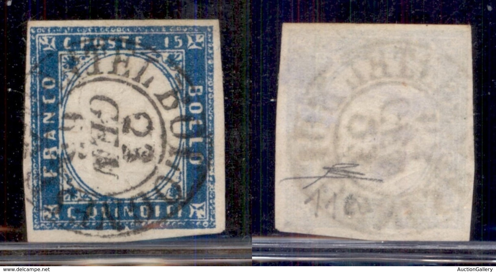Regno - Posta Ordinaria  - 1863 - 20 Cent (11c - Cobalto Latteo) - Usato A Castel Bolognese 23.1.63 - Cert Diena (2000) - Sonstige & Ohne Zuordnung