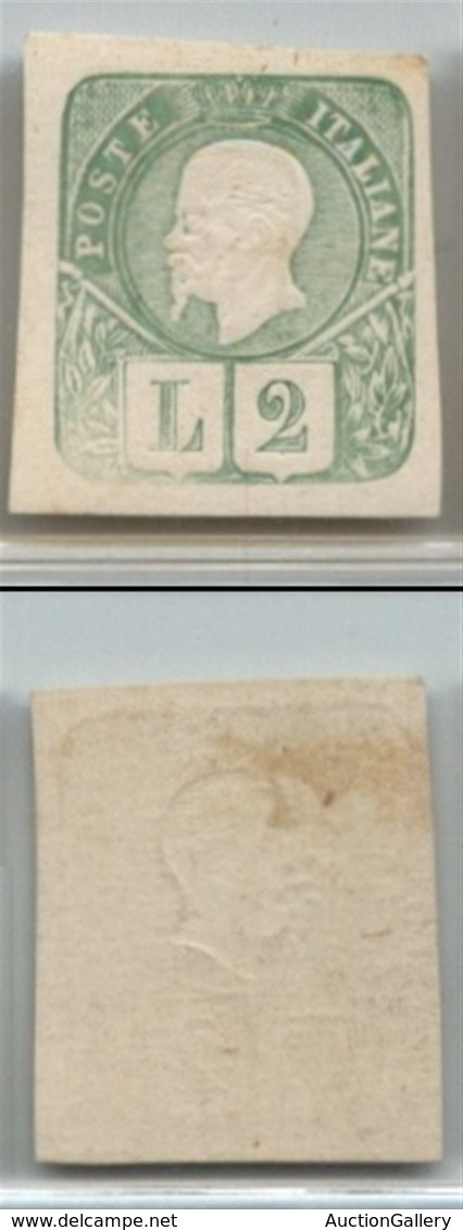 Regno - Posta Ordinaria  - 1863 - Saggi - Grazioli - 2 Lire Verde (unificato 27) - Senza Gomma (350) - Sonstige & Ohne Zuordnung