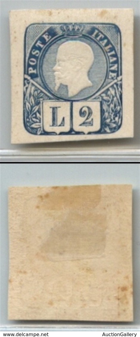Regno - Posta Ordinaria  - 1863 - Saggi - Grazioli - 2 Lire Azzurro (unificato 27) - Senza Gomma (350) - Other & Unclassified