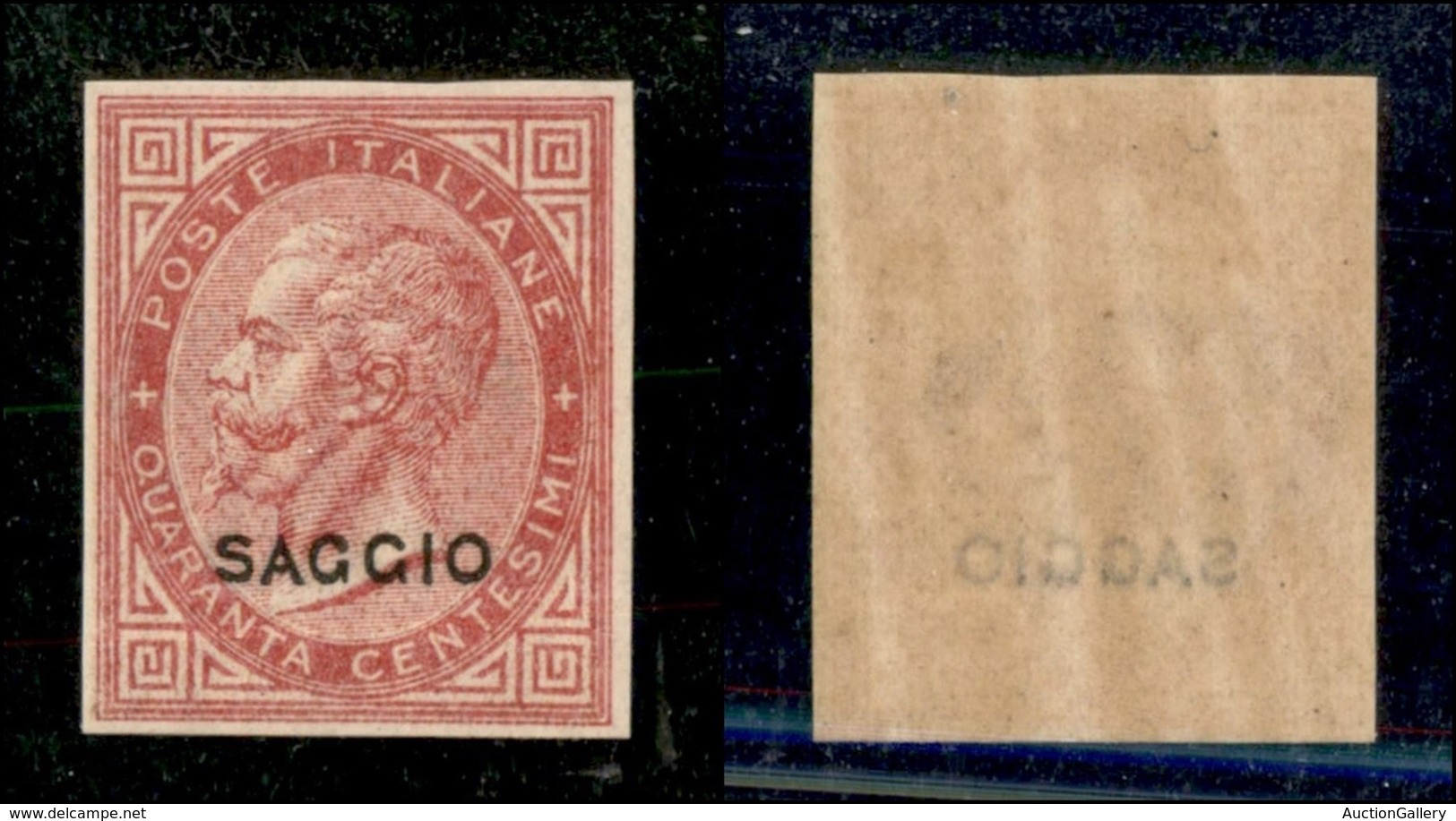 Regno - Posta Ordinaria  - 1863 - Saggi - 40 Cent De La Rue (L20) Non Dentellato - Gomma Integra (390) - Other & Unclassified