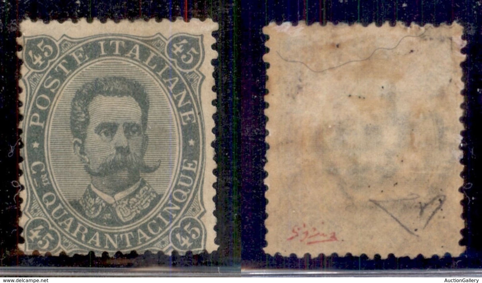 Regno - Posta Ordinaria  - 1889 - 45 Cent Umberto (46) - Gomma Originale - Cert Diena (1100) - Other & Unclassified