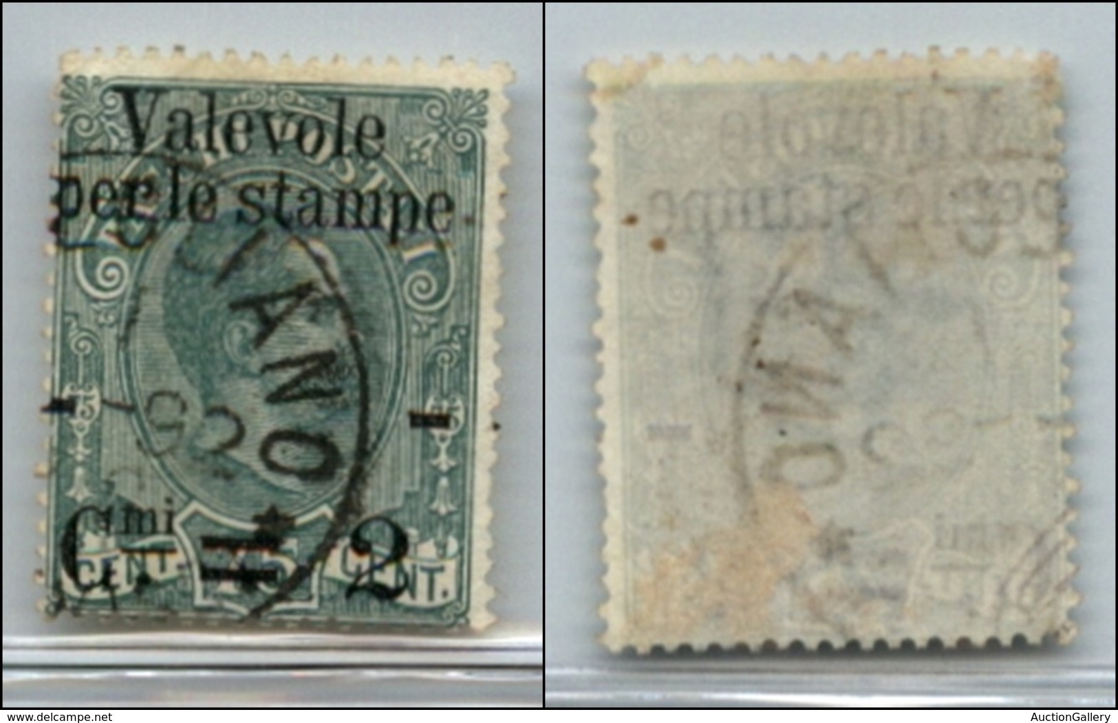 Regno - Posta Ordinaria  - 1890 – 2 Cent Su 75 Cent (53adb) Usato – P Sulla Dentellatura (100) - Other & Unclassified