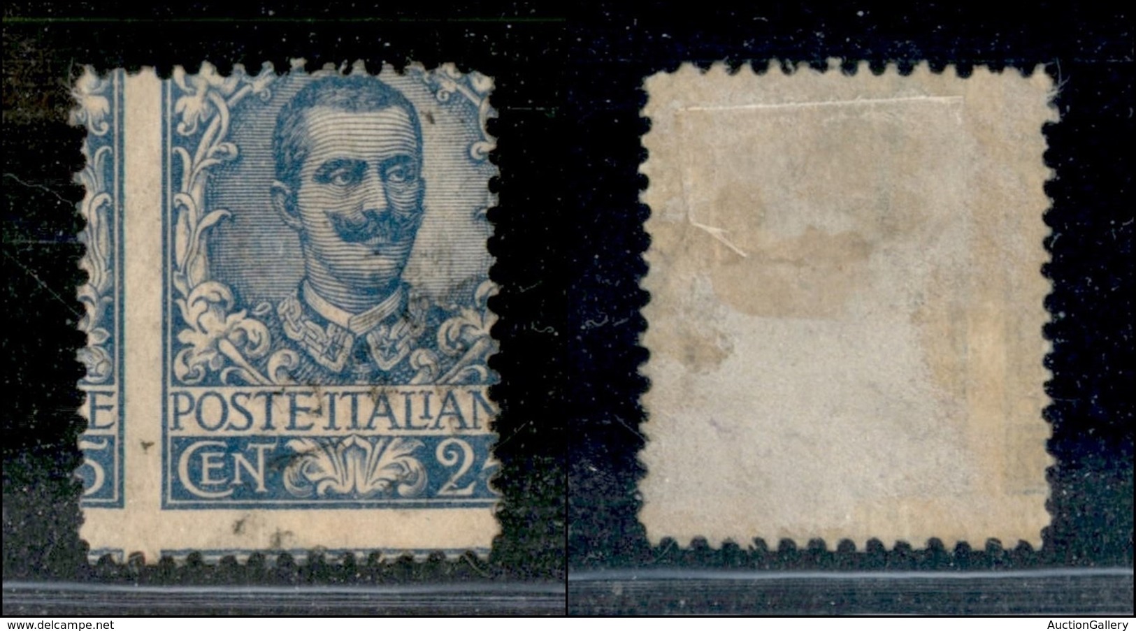 Regno - Posta Ordinaria  - 1901 – 25 Cent Floreale (73 Varietà Le) Con Dentellatura Verticale Spostata (5 A Sinistra) –  - Sonstige & Ohne Zuordnung