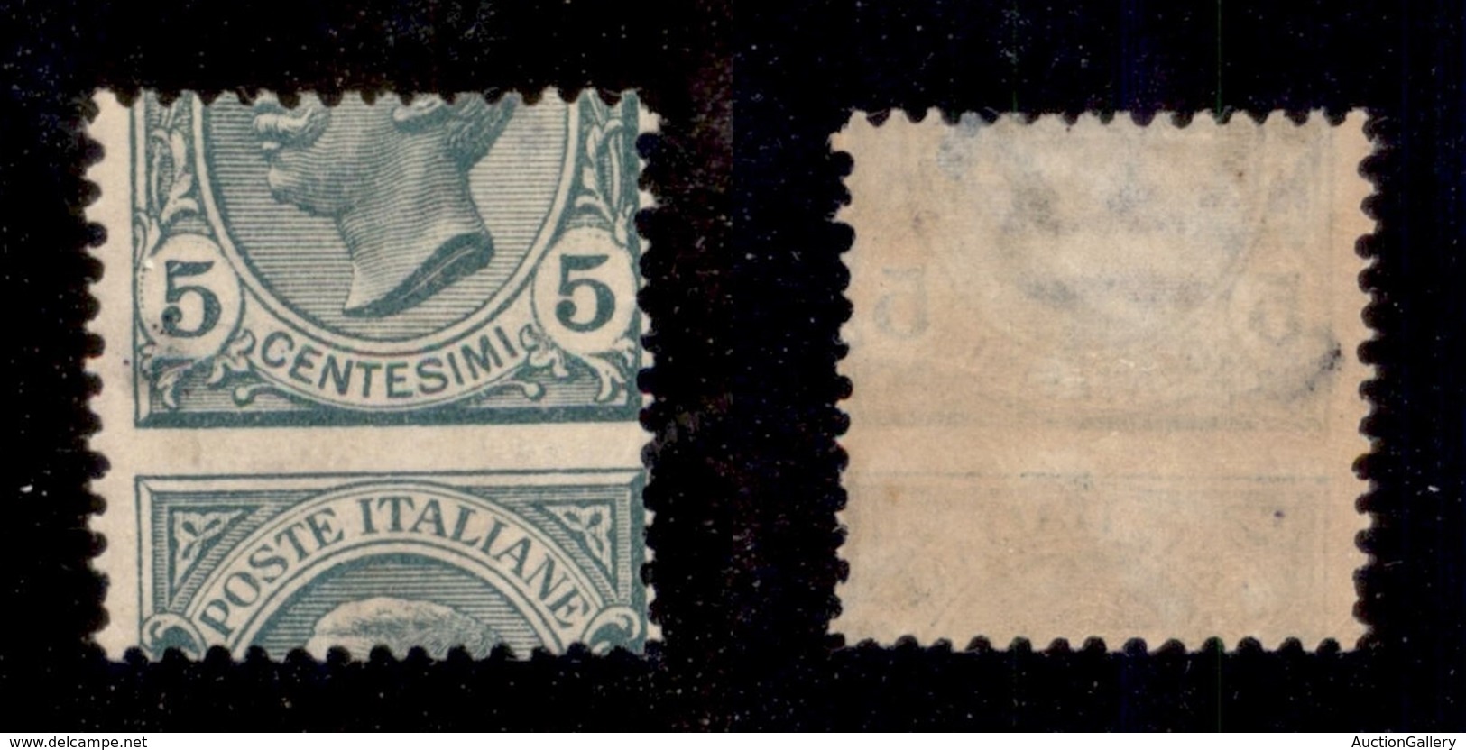 Regno - Posta Ordinaria  - 1906 - 5 Cent Leoni (81 Tipo Nca) Con Dentellatura Orizzontale Fortemente Spostata In Basso - - Sonstige & Ohne Zuordnung