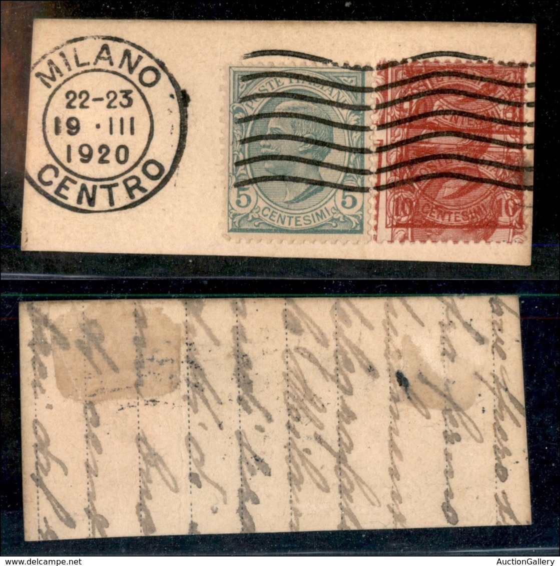 Regno - Posta Ordinaria  - 1906 - 10 Cent Leoni (82 Varietà Ca) Con Doppia Stampa (una Obliqua) + Complementare (81) Su  - Other & Unclassified