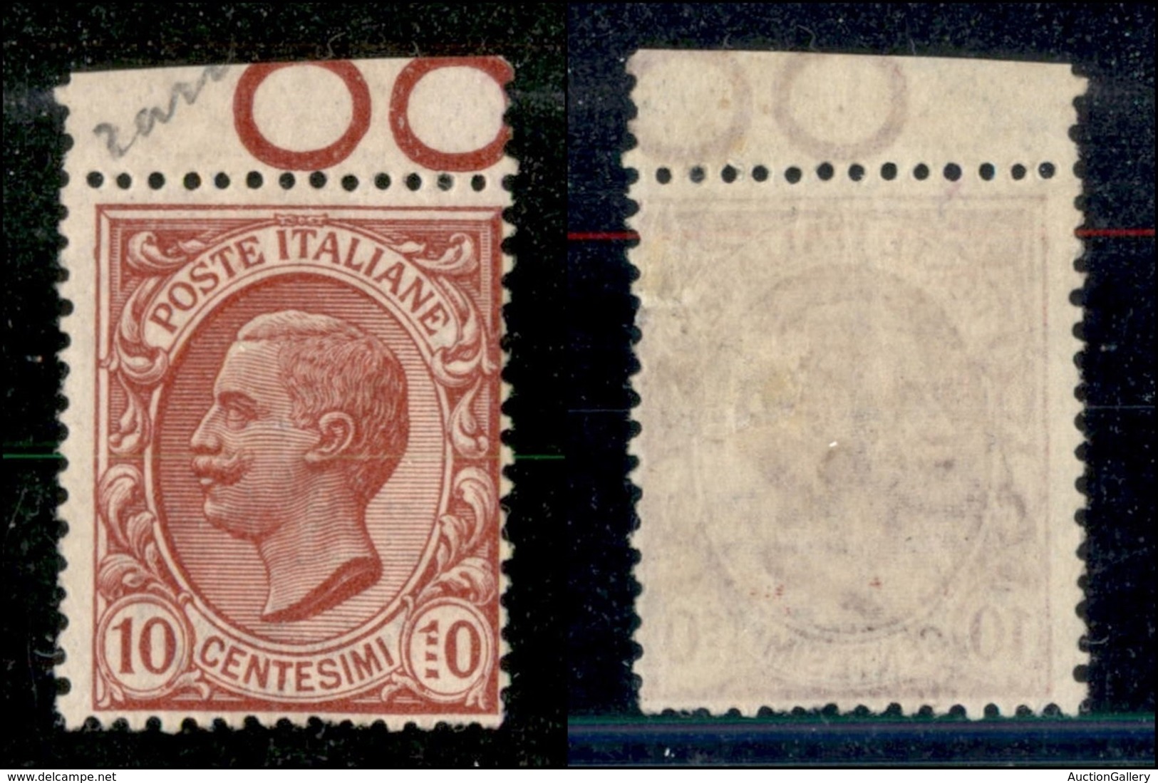 Regno - Posta Ordinaria  - 1906 - 10 Cent Leoni (82q) Bordo Foglio - 1 A Puntini - Gomma Integra (180) - Other & Unclassified