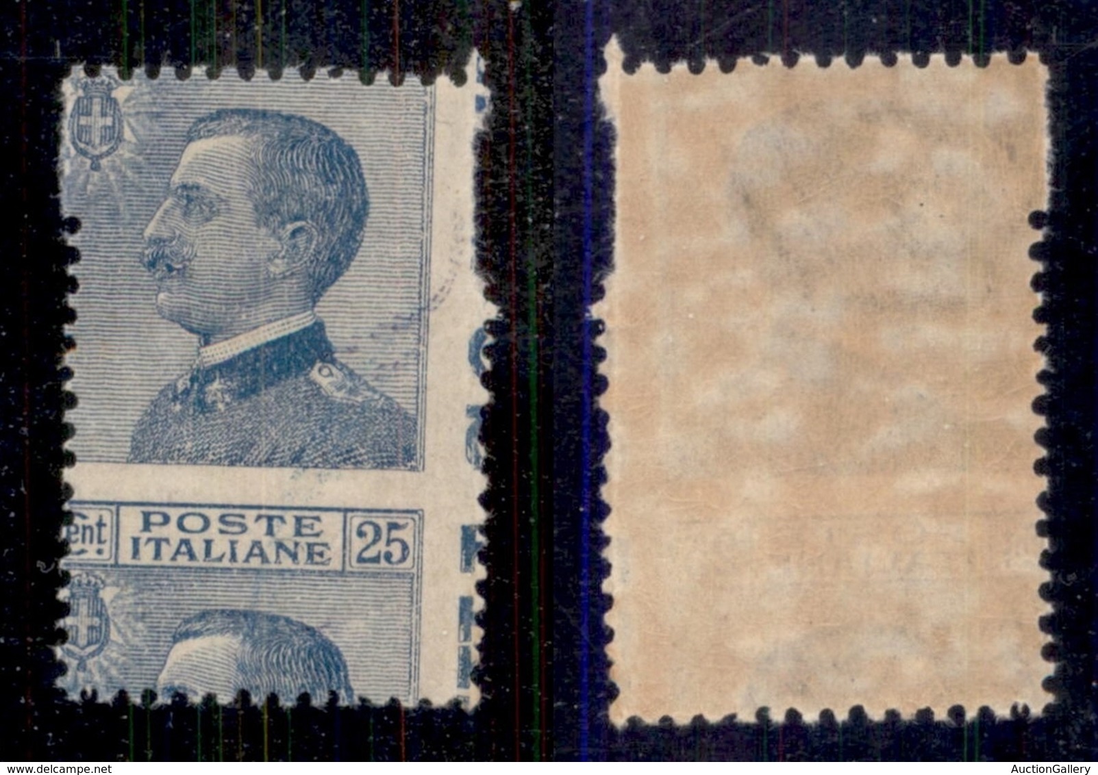 Regno - Posta Ordinaria  - 1908 - 25 Cent Michetti (83) - Formato Anomalo (3,1 Cm In Verticale) Per Salto Di Dentellatur - Other & Unclassified