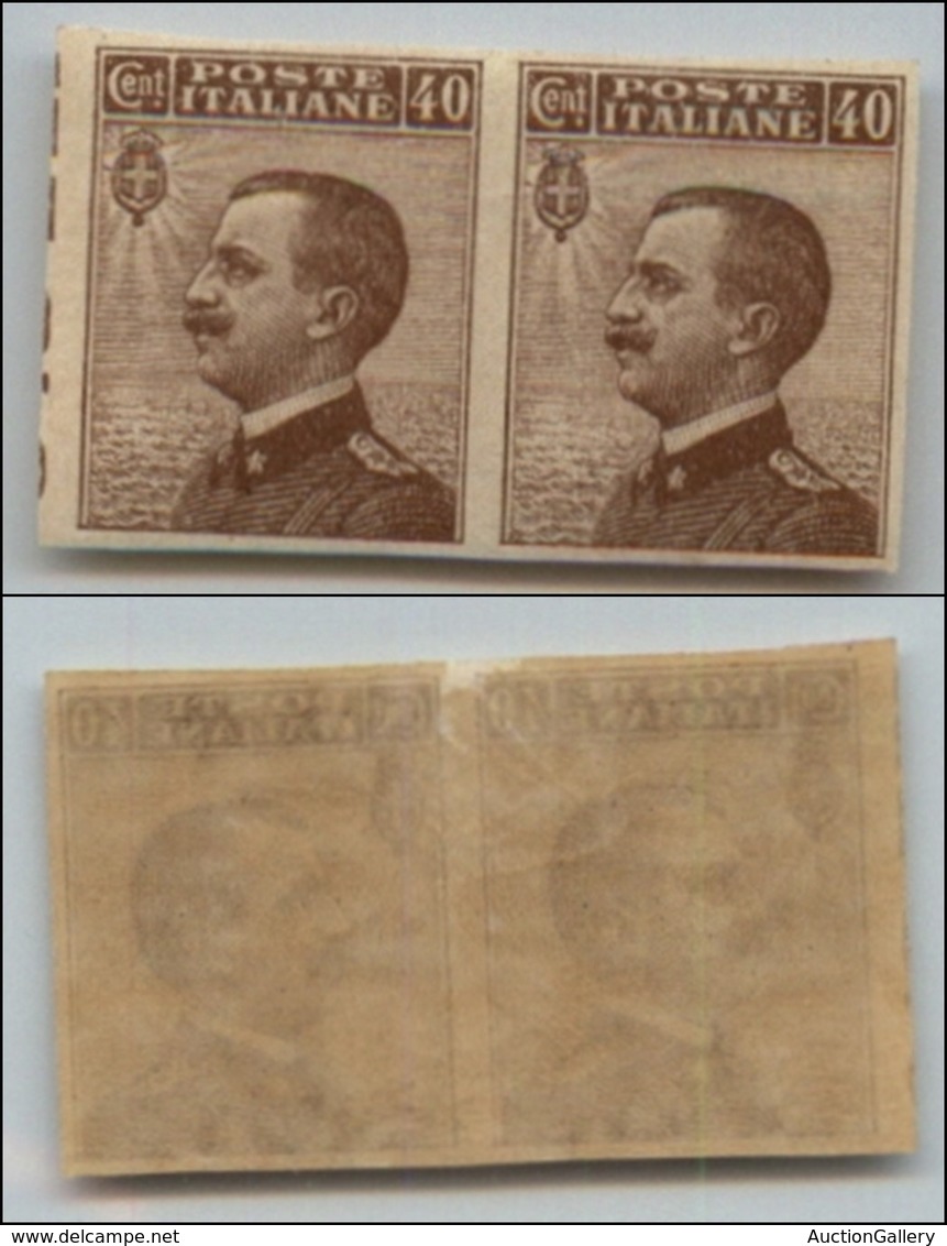 Regno - Posta Ordinaria  - 1908 – 40 Cent Michetti (84e) – Coppia Non Dentellata – Gomma Originale (240) - Other & Unclassified