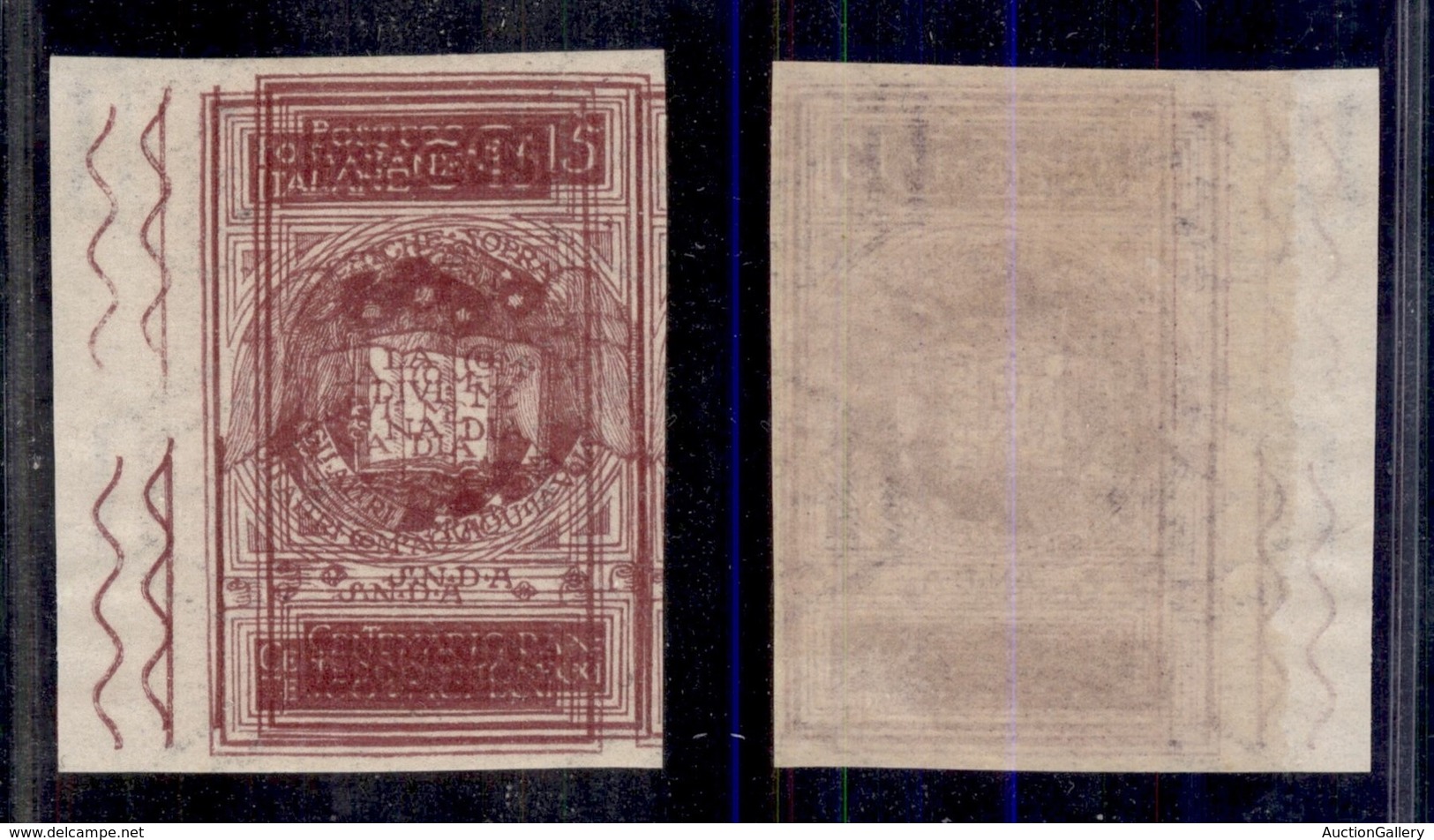 Regno - Posta Ordinaria  - 1921 - 1 Cent Dante (116c Varietà) Non Dentellato Con Doppia Stampa - Gomma Integra (360) - Other & Unclassified