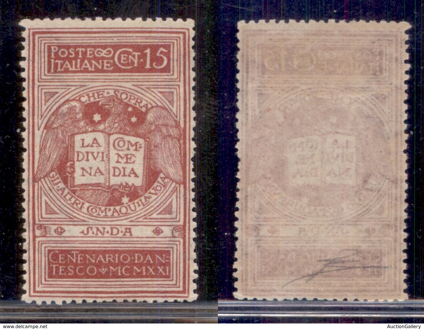 Regno - Posta Ordinaria  - 1921 - 15 Cent Dante Alighieri (116B) - Colore Diverso - Ottimamente Centrato - Gomma Origina - Other & Unclassified