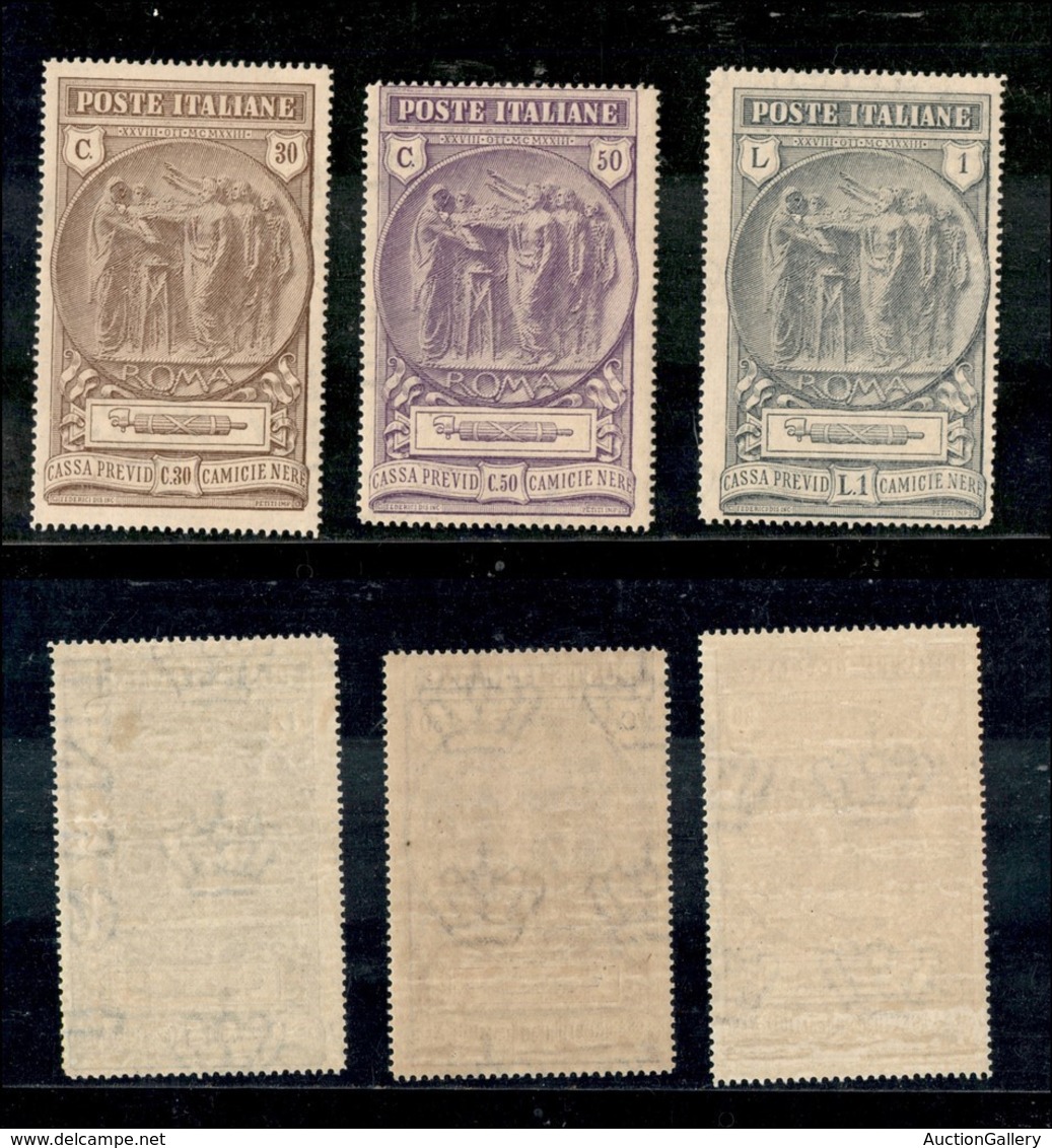 Regno - Posta Ordinaria  - 1923 - Camice Nere (147/149) - Serie Completa Di 3 Valori - Gomma Integra (300) - Other & Unclassified