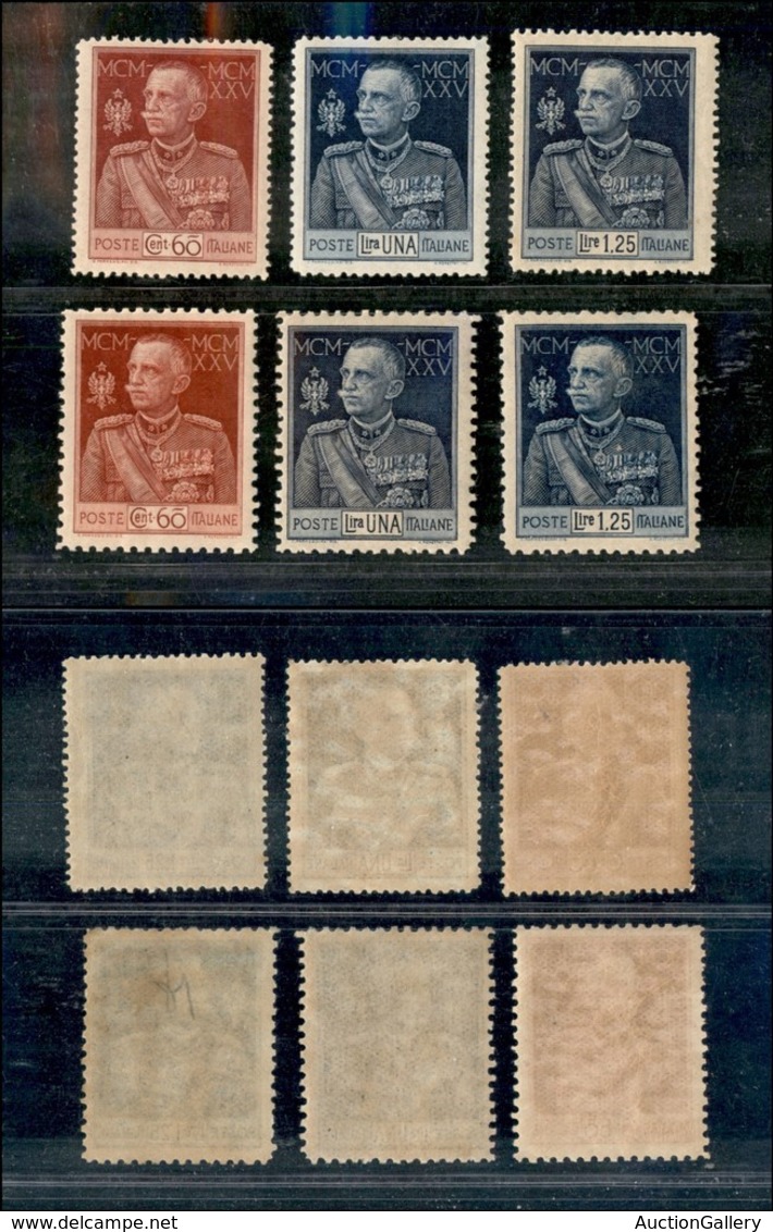 Regno - Posta Ordinaria  - 1925/26 - Giubileo (186/191) - Emissione Completa - 6 Valori - Gomma Integra (480) - Other & Unclassified