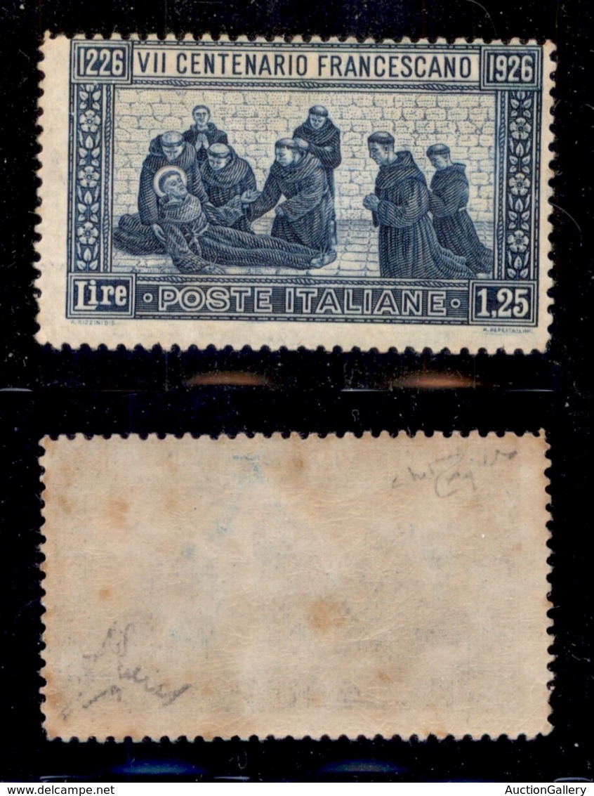 Regno - Posta Ordinaria  - 1926 - 1,25 Lire S.Francesco (196-dentellato 13) - Gomma Integra Con Lievi Ingiallimenti - Da - Other & Unclassified