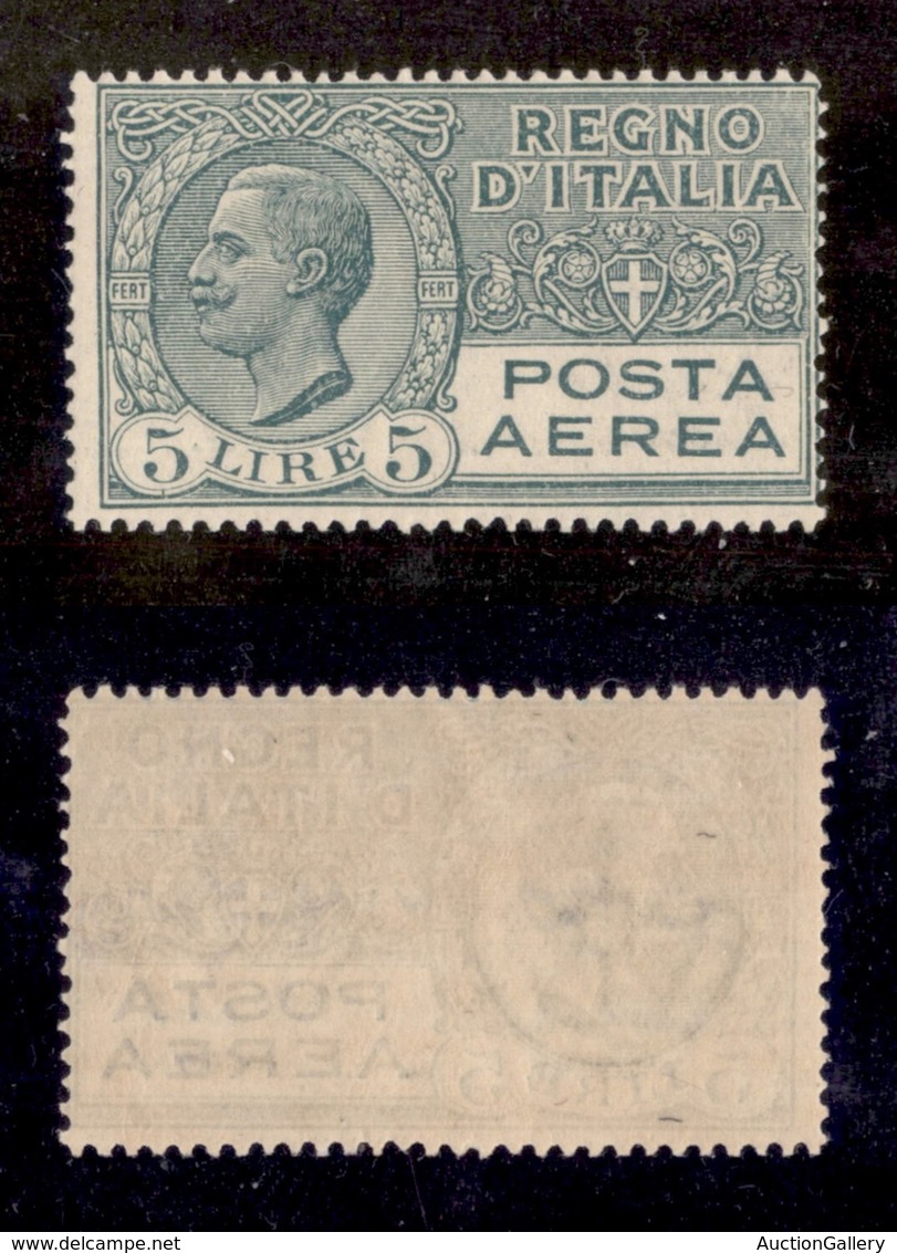 Regno - Posta Aerea - 1926 - 5 Lire (7 - Aerea) - Gomma Integra (125) - Other & Unclassified