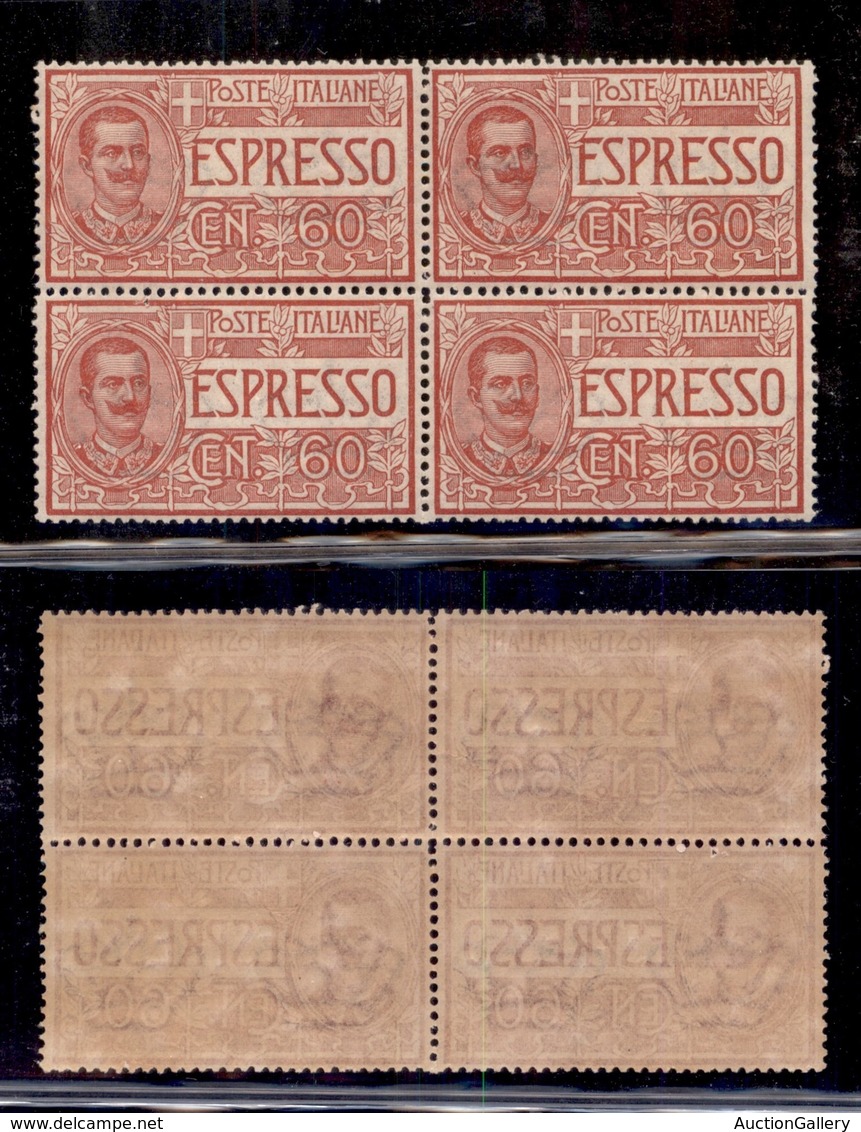 Regno - Espressi - 1922 - 60 Cent (7) In Quartina - Gomma Integra - Ottima Centratura (360) - Other & Unclassified