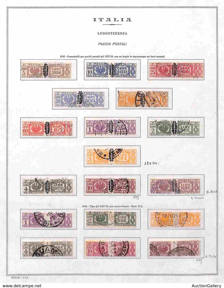 Luogotenenza - Pacchi Postali - 1945/1946 - Pacchi Postali (48/59+60/65) - 2 Serie Complete - Usate (1400) - Andere & Zonder Classificatie