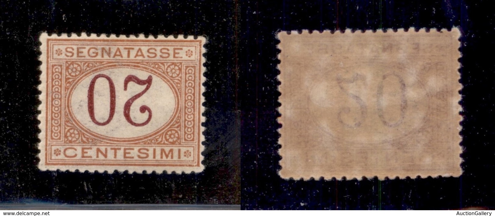 Regno - Segnatasse - 1894 - 20 Cent (22a) - Cifre Capovolte - Gomma Originale - Ottimamente Centrato - Other & Unclassified