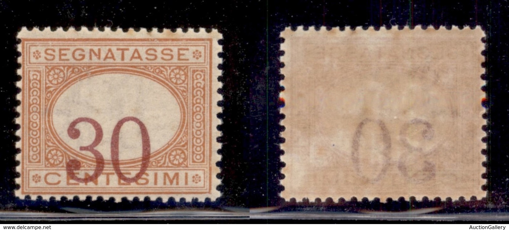 Regno - Segnatasse - 1890 - 30 Cent (23c) - Cifre Spostate - Gomma Integra - Ottimamente Centrato - Other & Unclassified